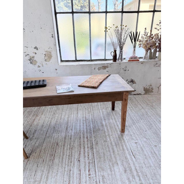 Wood Vintage Farmhouse Table in Oak, 1950s For Sale - Image 7 of 18