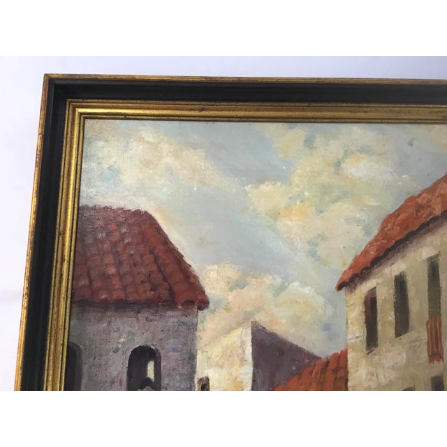 1980s 1980s “The Fruit Peddler”Acrylic Painting on Board by Alison Waters, Framed For Sale - Image 5 of 10