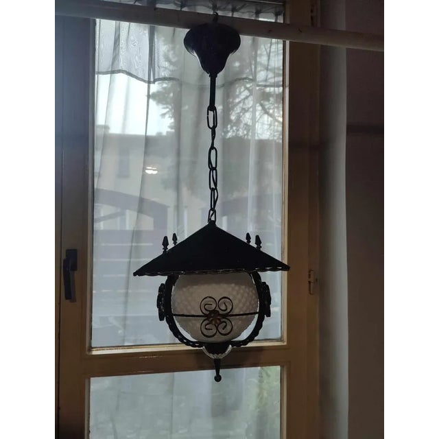 Black Vintage Hanging Lamp, 1970s For Sale - Image 8 of 8