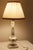 Mid Century Italian Marble & Hand-Painted Blown Milk Glass Table Lamps With Original Shades - A Pair For Sale - Image 12 of 12
