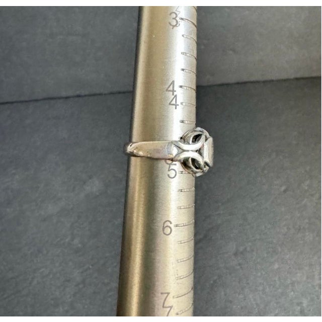 Vintage Signet Ring Sterling Silver Isreal Dainty Pinky Ring Size 4.75 - 5 For Sale - Image 9 of 10