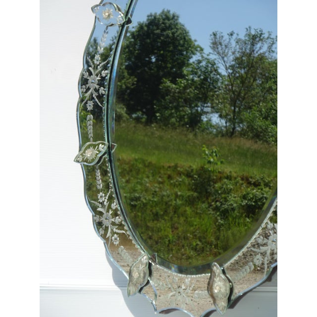 Vintage Venetian Oval Mirror with Pediment, 1950s For Sale - Image 17 of 18