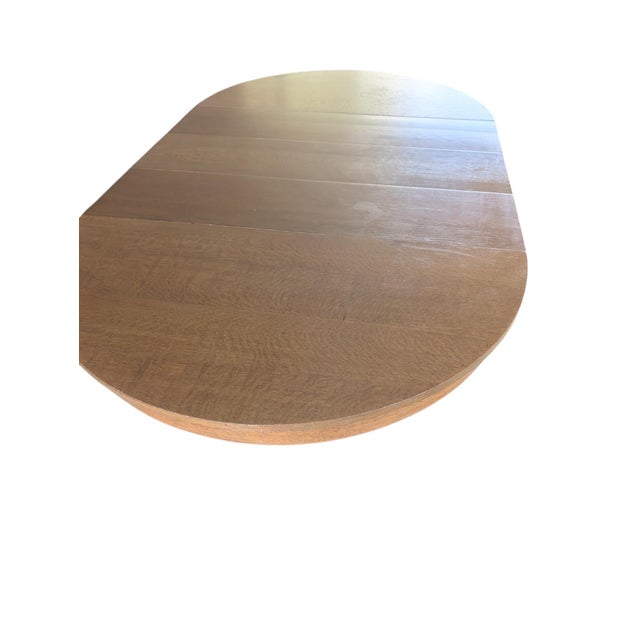 Antique Quarter Sawn Oak Pedestal Dining Table | Tiger Extension Table For Sale - Image 13 of 17