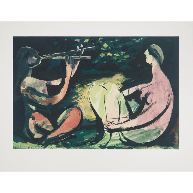 Modern Pablo Picasso, The Double Flute, Lithograph and Stencil For Sale - Image 3 of 6