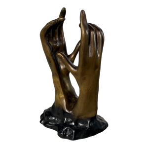 Rodin “The Cathedral” Bronze Sculpture – Intertwined Hands Study, 12” H