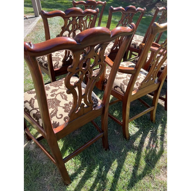 Wood Maitland-Smith Chippendale Style Mahogany Dining Chairs, Massachusetts- Set of 8 For Sale - Image 7 of 12