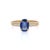 VRJewels Solitaire Oval Blue Sapphire Diamond Ring in 14k Yellow Gold Size 7 For Sale