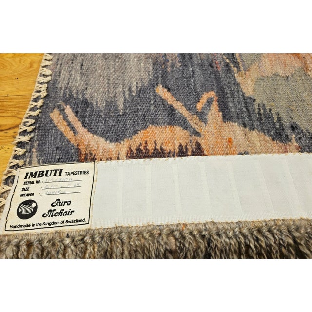 Vintage Handwoven African Tapesty Wall Art, Reflection in Pond Mohair, Lesotho For Sale - Image 10 of 10