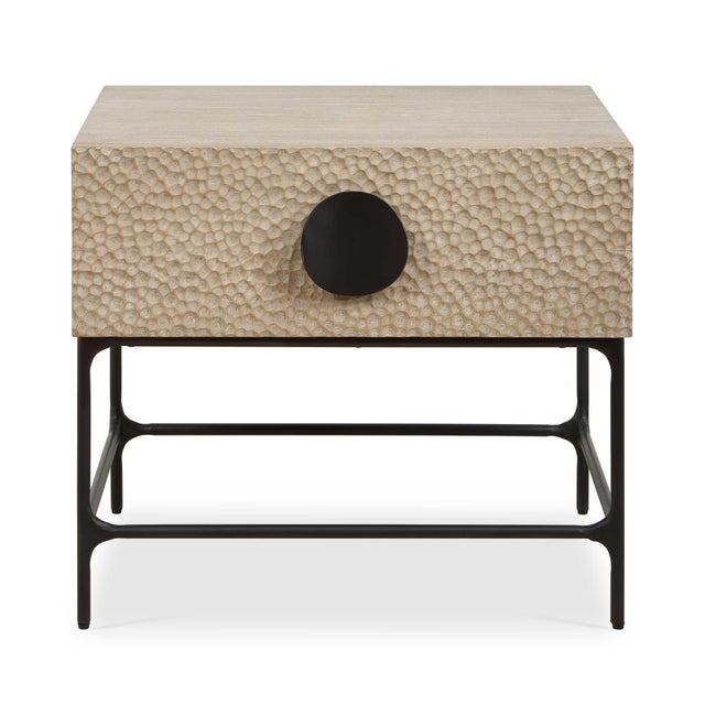 Modern Lunar Wooden Side Table For Sale - Image 3 of 11