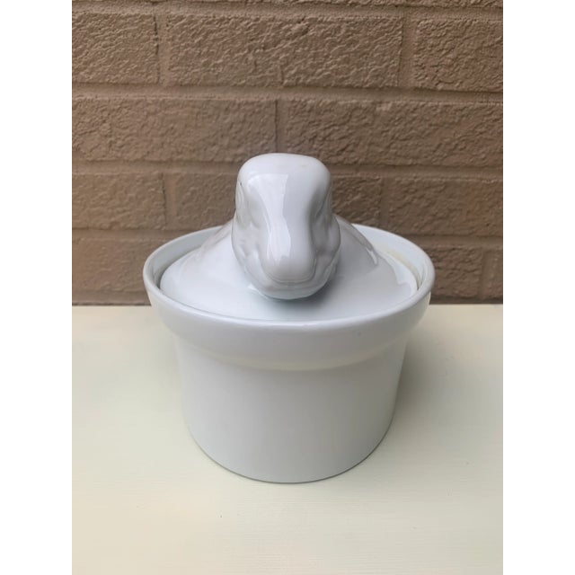 Vintage French Country White Ceramic Rabbit Covered Dish For Sale In South Bend - Image 6 of 11