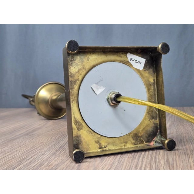 1990s Ethan Allen Adjustable "Telescope" Brass Table Lamp For Sale - Image 13 of 13