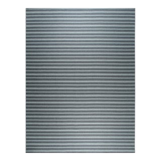 8x10 Lush Timeless Gray Stripe Modern Kilim Flatweave Wool Carpet Rug For Sale