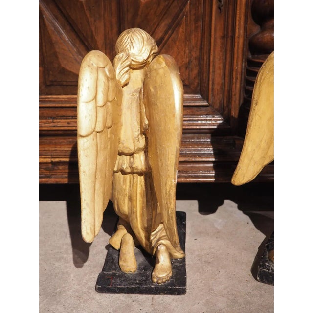 Pair of Circa 1800 Giltwood Angels From Italy For Sale In Dallas - Image 6 of 13