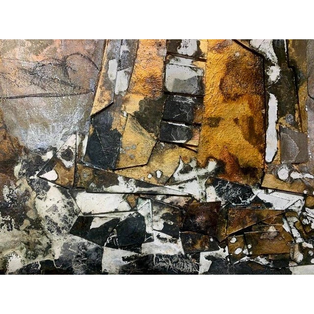 Andrea Stella "The Man of the Mill" Gold Leaf Oil Mixed Media Painting, Figurative, Italian Contemporary Art, 2010 For Sale - Image 4 of 8