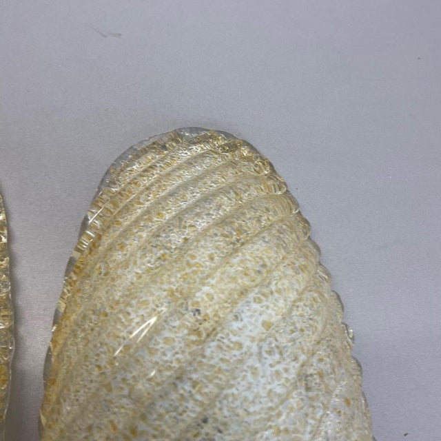 Murano Gold Flake Ice Glass Wall Sconces, Germany, 1980s, Set of 2 For Sale - Image 12 of 18