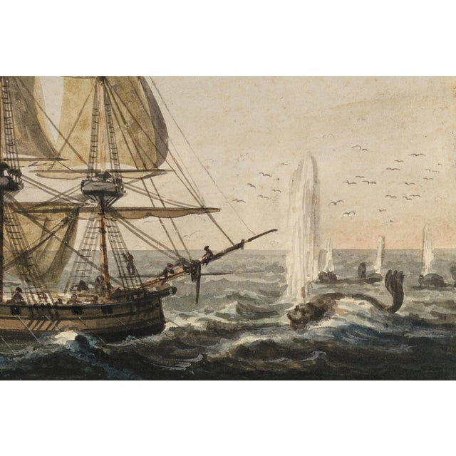 Paper Antique Maritime Ship Study, Newfoundland Coast Scene, Coastal Nautical Art Print, 36" × 24" For Sale - Image 7 of 8