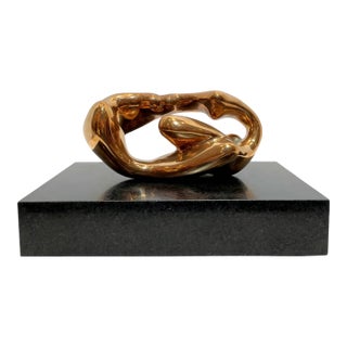 Late 20th Century Polished Bronze Abstract Figural Sculpture For Sale