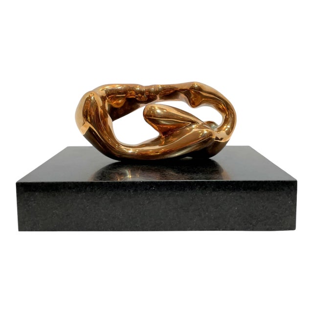 Late 20th Century Polished Bronze Abstract Figural Sculpture For Sale