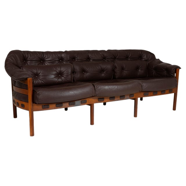1960s Danish Mid-Century Modern Sofa Attributed to Ellekær & Norell for Coja Chocolate Brown For Sale - Image 15 of 18