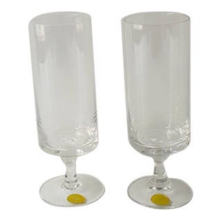 Mid 20th Century Mid Century Modern Champagne Glasses Flutes - Pair For Sale