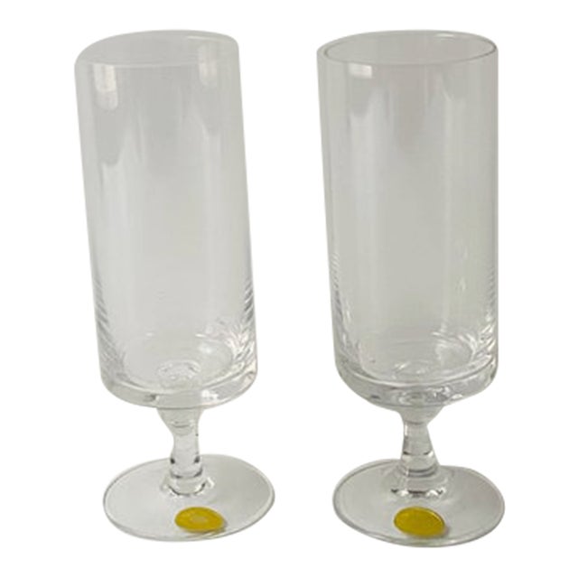 Mid 20th Century Mid Century Modern Champagne Glasses Flutes - Pair For Sale