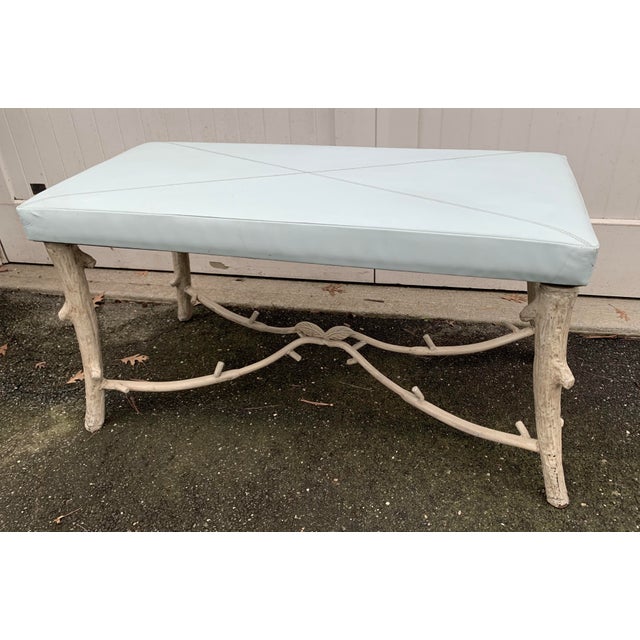 Vintage Metal Faux Bois Bench Chairish