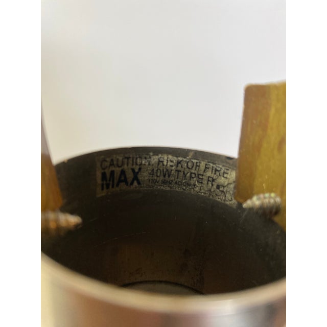 Vintage Mid-Century Modern Brushed Metal Cylinder Accent Uplight Lamp For Sale In Seattle - Image 6 of 11