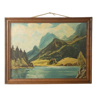Hermann Schmitzbonn, Mountain Lake, Oil Painting For Sale
