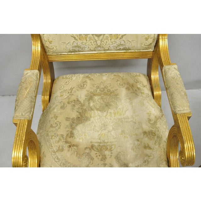Late 20th Century Neoclassical Regency Style Gold Carved Wood Dining Room Chairs - Set of 10 For Sale - Image 18 of 18