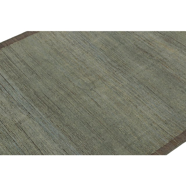 Rug & Kilim Rug & Kilim’s Contemporary Kilim in Brown, With Beige Accents For Sale - Image 4 of 7