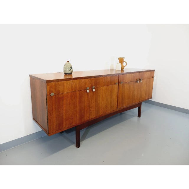 Tan Vintage Scandinavian Sideboard in Rosewood & Brass from String 1960s For Sale - Image 8 of 11