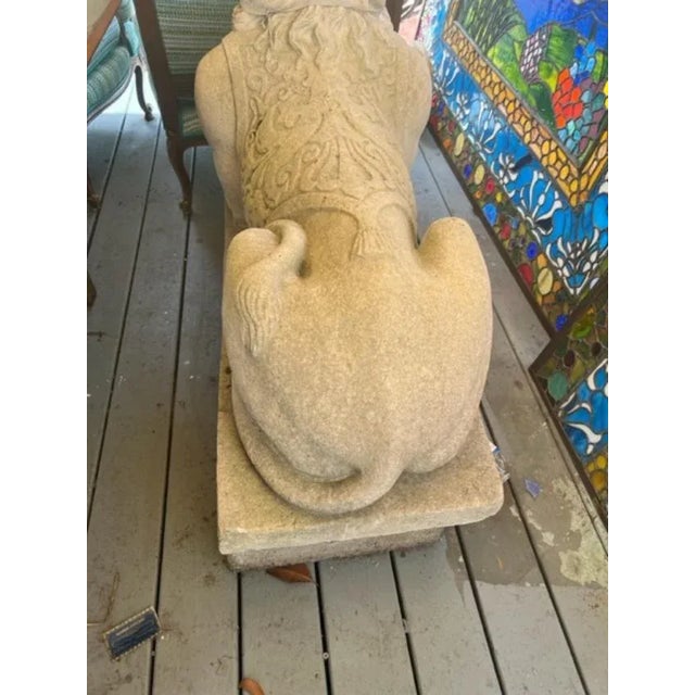 Antique French Carved Stone Sphinxes - Set of 2 For Sale In West Palm - Image 6 of 9