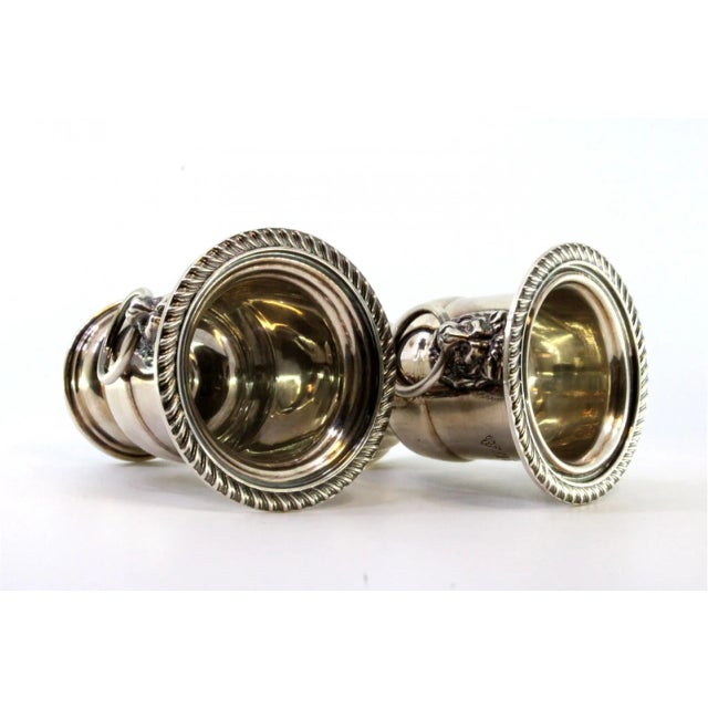 Urns in Silver with Beading Rim and Lion Heads, Set of 2 For Sale - Image 6 of 9
