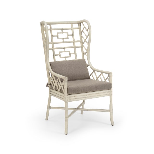 Traditional Gwyneth Wing Chair, White For Sale - Image 3 of 3