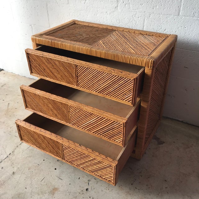 Rattan Wicker Bamboo Reed Dresser Or Chest Of Drawers Chairish