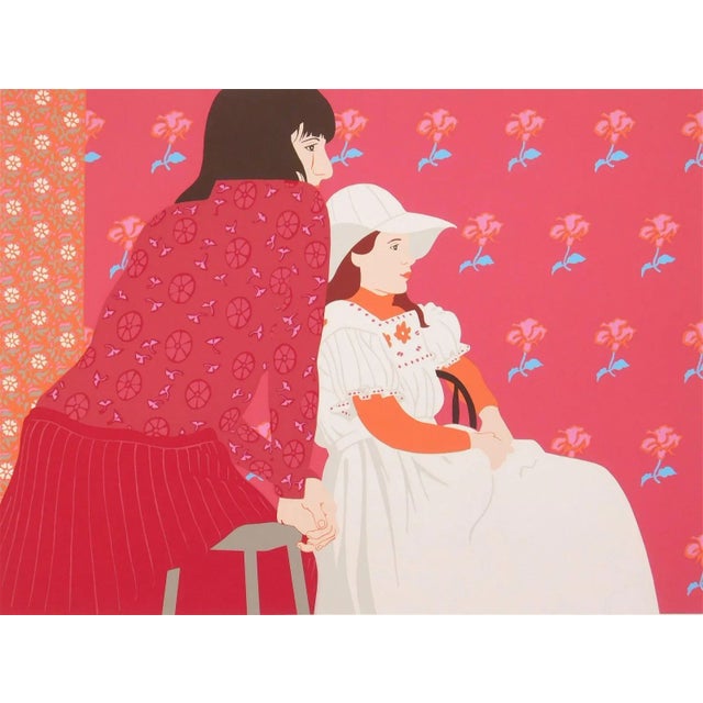 1970s 1970s Original Signed Phyllis Sloane "Rose Room" Silkscreen Print For Sale - Image 5 of 5
