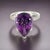 Natural Amethyst Diamond Ring 6.5 14k White Gold 7.67 TCW Certified For Sale - Image 4 of 15