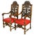 This antique pair of carved walnut throne chairs makes a striking statement with their commanding scale, elaborate...