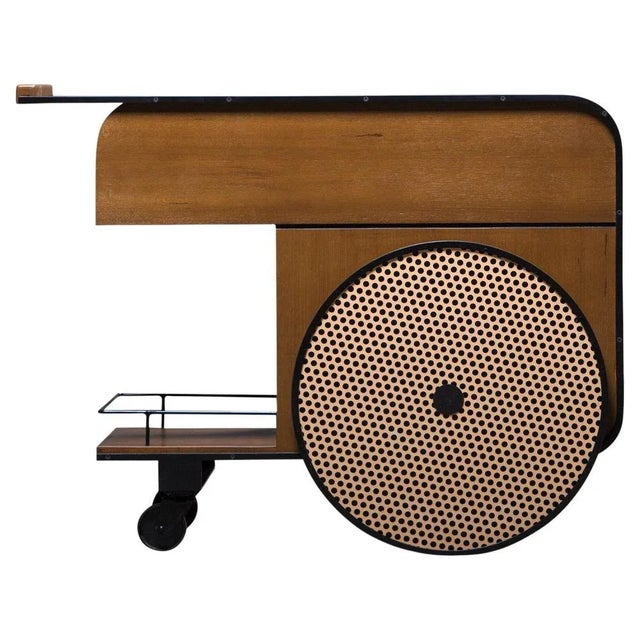 Brown Trink Bar Cart in Teak by Karl Chucri and Rami Boushdid for Kann Design For Sale - Image 8 of 8