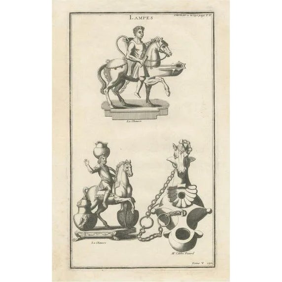 Mounted Warrior Lamp, 1722, Paper For Sale
