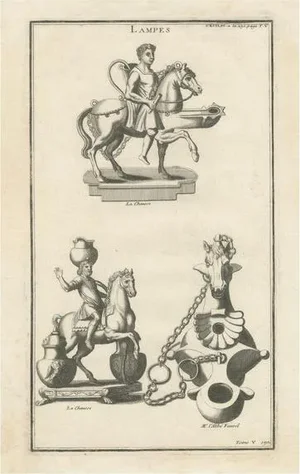 Mounted Warrior Lamp, 1722, Paper
