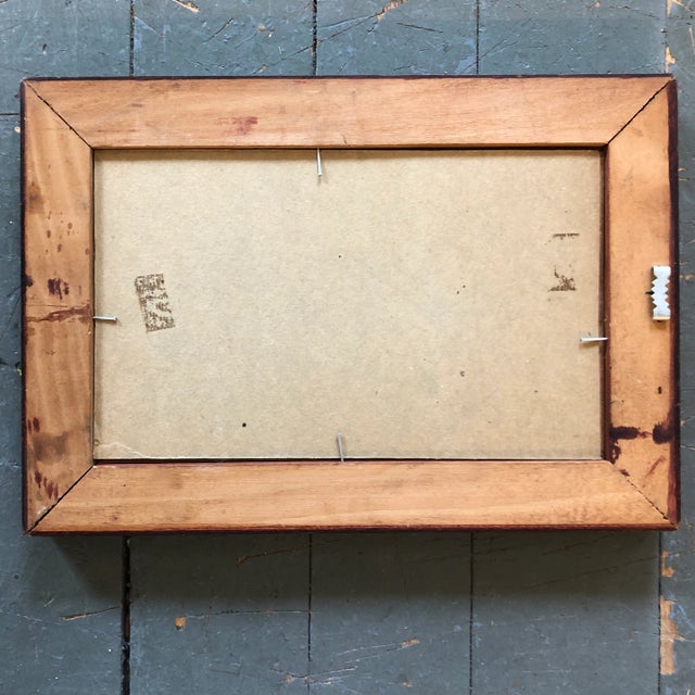 1930’s Original Watercolor Children’s Illustration Painting Vintage Frame For Sale - Image 4 of 5