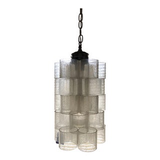 1960s Mid-Century Modern Glass Pendant Light For Sale