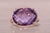 The Nelle: Checkerboard Cut Natural Amethyst and Diamond Halo Ring in Rose Gold For Sale - Image 4 of 11