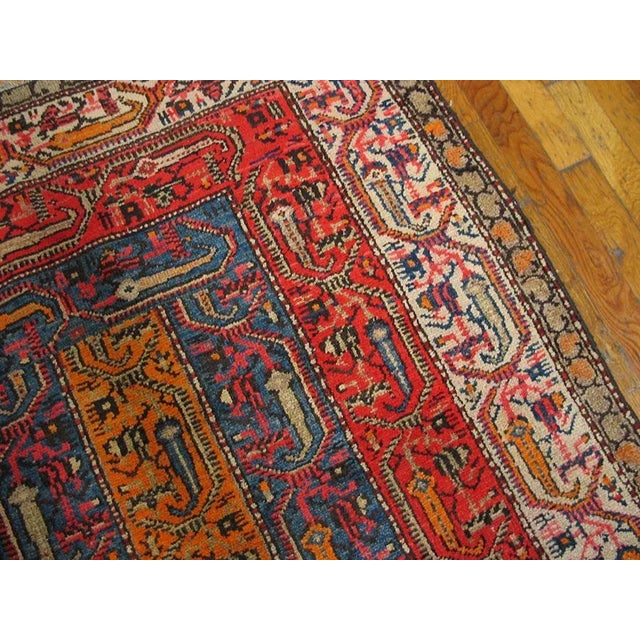 1920s Multi Geometric Antique Persian Hamadan Rug 3'8" X 9'0" Knotted Wool Carpet For Sale In New York - Image 6 of 6