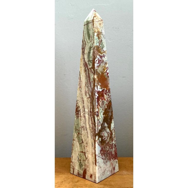 Vintage Stone Onyx Obelisk For Sale - Image 4 of 12