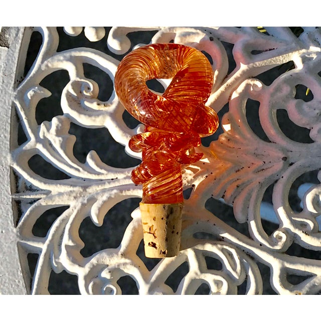 Italian 1950s Hand-Blown Venetian Glass Bottle Stopper For Sale - Image 3 of 6