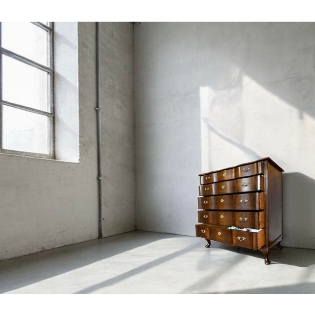 Bow-Front Chest of Drawers, Northern Europe, 1940s For Sale - Image 6 of 10