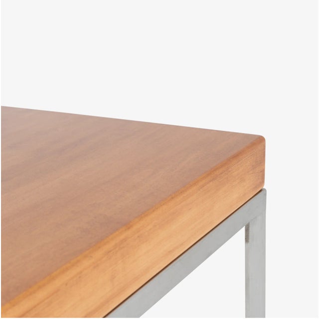Solid Wood Accent Bench Tables With Steel Bases, Pair For Sale In New York - Image 6 of 7