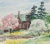 Impressionist Rural, Victorian Brick House - Mid Century Spring Landscape by Dorothy Violet Bywater-Schust For Sale - Image 3 of 5